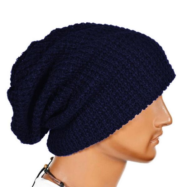 

men women wind knitted woolly winter slouch beanie skateboard hat cap, Blue;gray