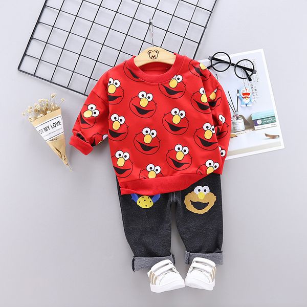 

new baby boys clothing sets cartoon children autumn style boys girl clothes kids set cotton sweater + denim pants 1 2 3 4 yrs, White