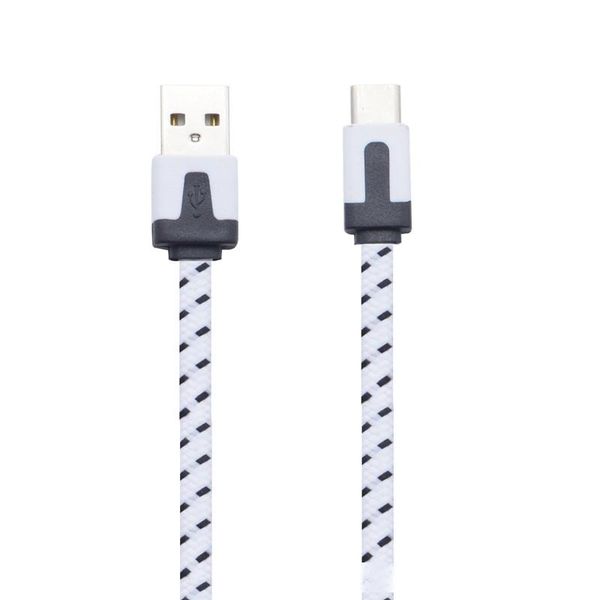 

flat noodle type c usb cable usb 3.0 braided cable fabric braided usb charging data sync cord 1m/3ft for samsung s8plus s8 andriod