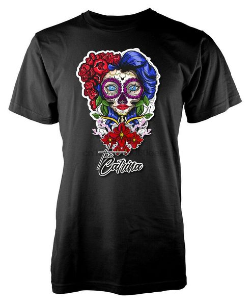 

sugar skull catrina lady calavera tattoo style kids t-shirt