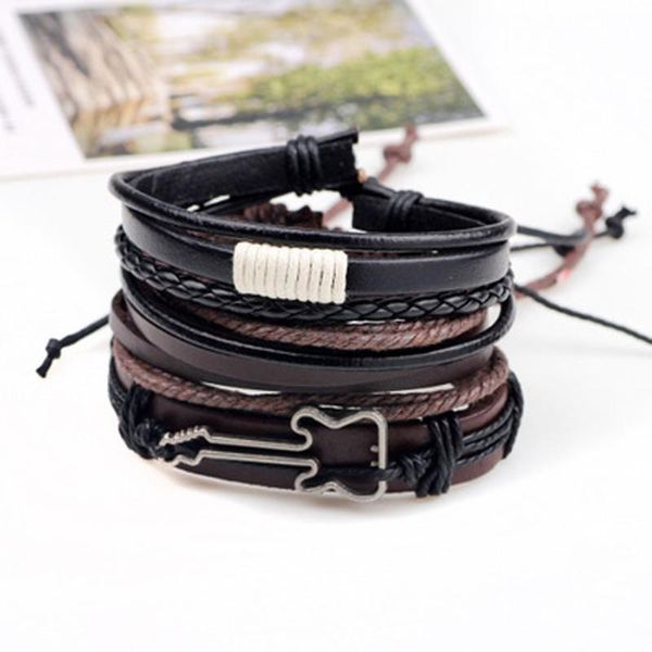 

2020 new men women handmade pu leather bracelet braided bangle wristband set, Golden;silver