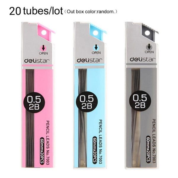 

refills deli 7003 mechanical pencil lead 10pcs/lot 0.5mm automatic rod refill lovely stationery school office supplies, Black;red