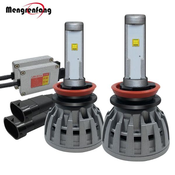 

h1 h11 led headlight 60w 6000lm per set 6000k white 12v with driver car headlamp fog light