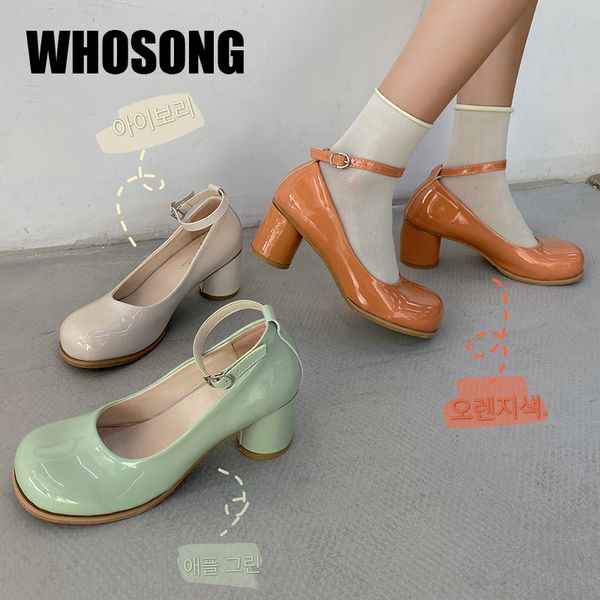 

new autumn women shoes pu leather platform shoes woman round toe ladies fashion female orange pumps mary jane 2020, Black