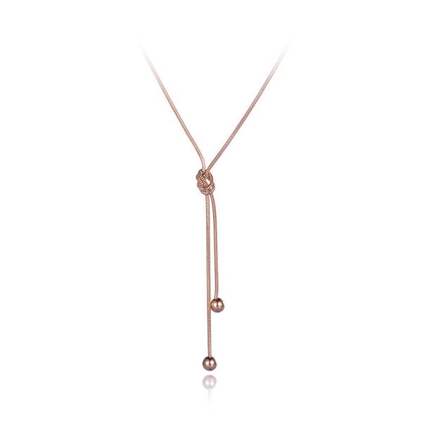

bohemia style stainless steel knot pendant necklaces jewelry rose gold snake chain chokers necklace for women n19008, Silver