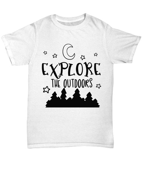 

explore outdoors tee shirt stars moon trees t-shirt camping gear - tee harajuku tee shirt
