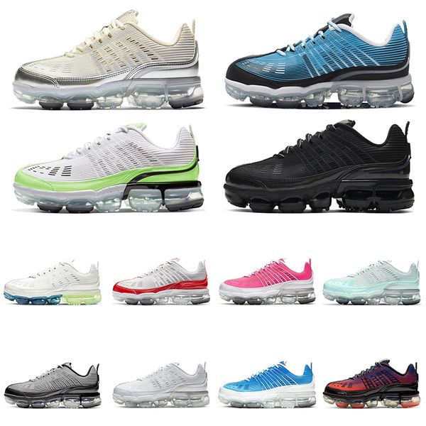 

vamaxpor 360 men women running shoes triple black white laser blue metallic silver men trainers sports sneakers runners size 11, White;red