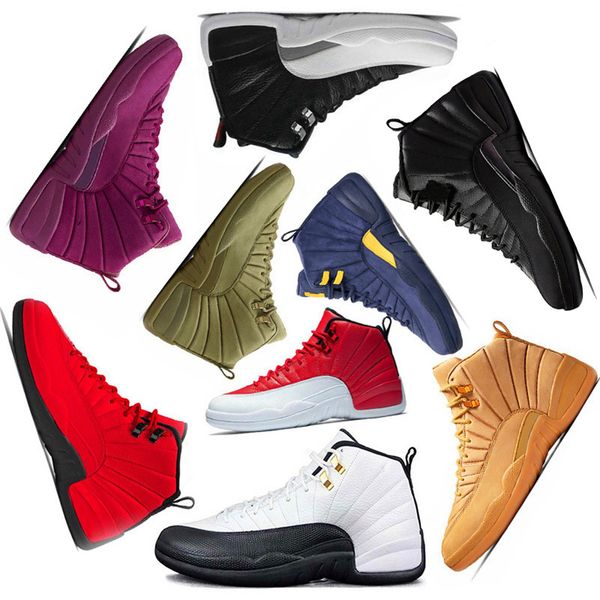 

nike air jordans chaussures дизайнерская марка мужчины баскетбольная обувь 12 12s фиба ово белый темно-серые крылья cny класса такси лучшие