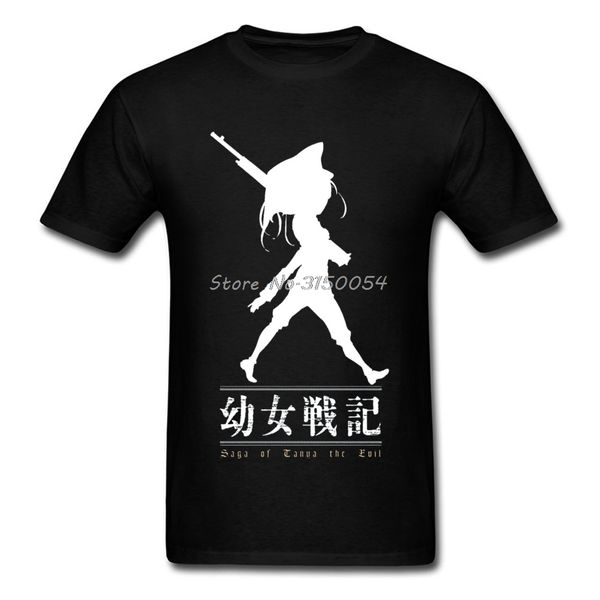 

men summer t shirt youjo senki blacked cotton t-shirt short sleeve shirt fool's day new arrival tee shirts harajuku