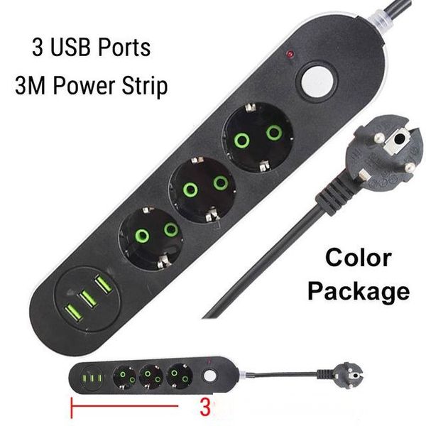 

extension socket eu russian usb power strip electric extension socket plug multi outlet with usb charging ports 3m cord