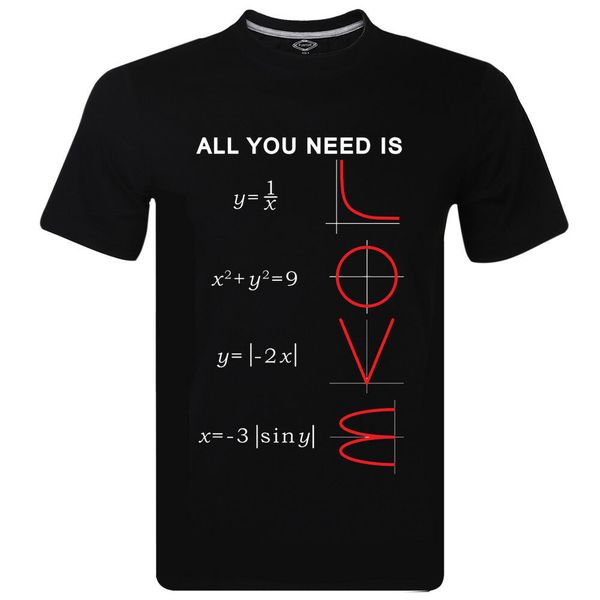 

all you need is love math design logo new fashion men's short sleeve tee men's 2019 new street wear printing cool t shirts
