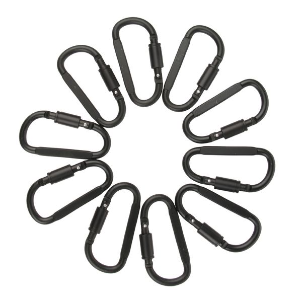 

10pcs aluminum carabiner clip snap hook spring loaded carabina carbine