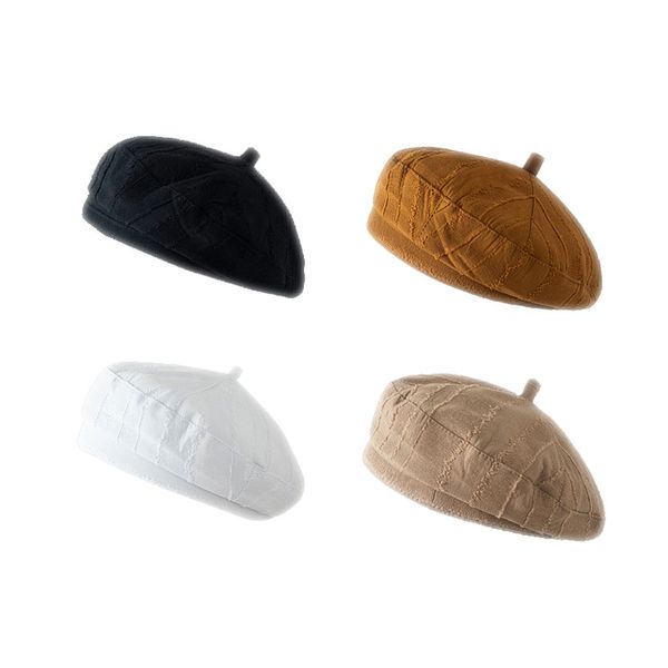

female british beret hats women's retro octagonal hats, Blue;gray