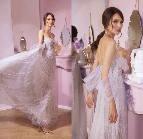 

elihav sasson beach wedding dresses sweetheart lace beading a line bohemian wedding dress tulle custom made vestidos de novia, White