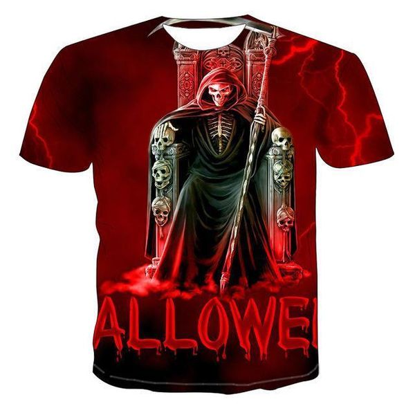 

summer men t -shirts o -neck style skull male 3d print shirts comics oversized anime men clothing