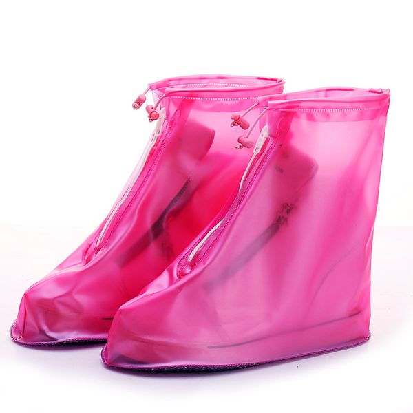 

waterproof rain shoe covers flat ankle boots cover thicker non-slip platform rain boot transparent women men rubber shoes