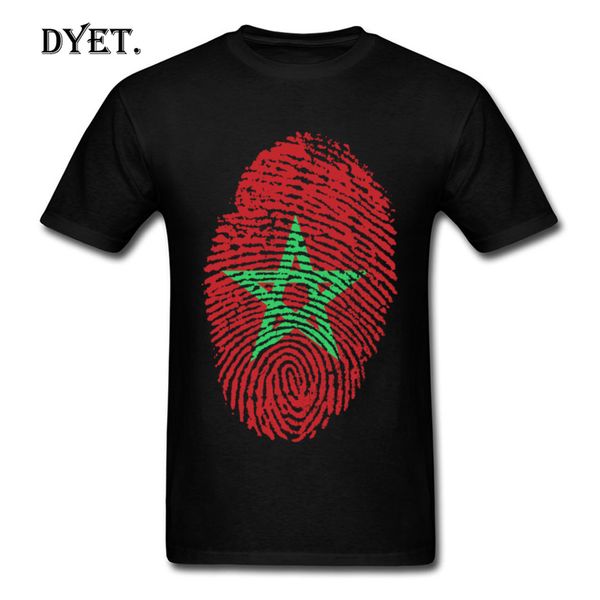 

2018 morocco flag fingerprint t-shirt men black t shirt striped star tees hip hop clothes custom graphic tshirts