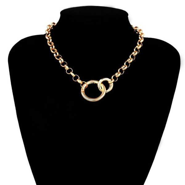

fashion link chain choker necklace for women charm necklace collares jewelry, Silver