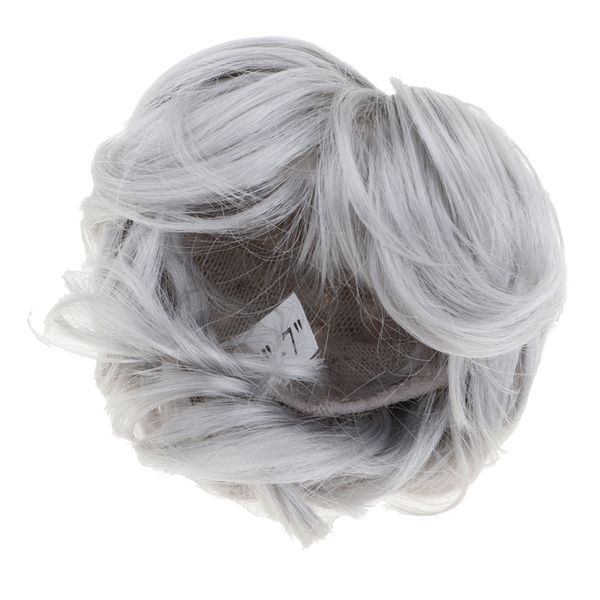 

doll imitation mohair curly wigs hair for 1/6 bjd/ uncle doll silver grey