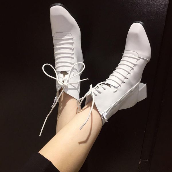 

women boots high heels shoes zipper winter footwear boots-women booties ladies luxury designer stiletto ankle 2020 autumn, Black