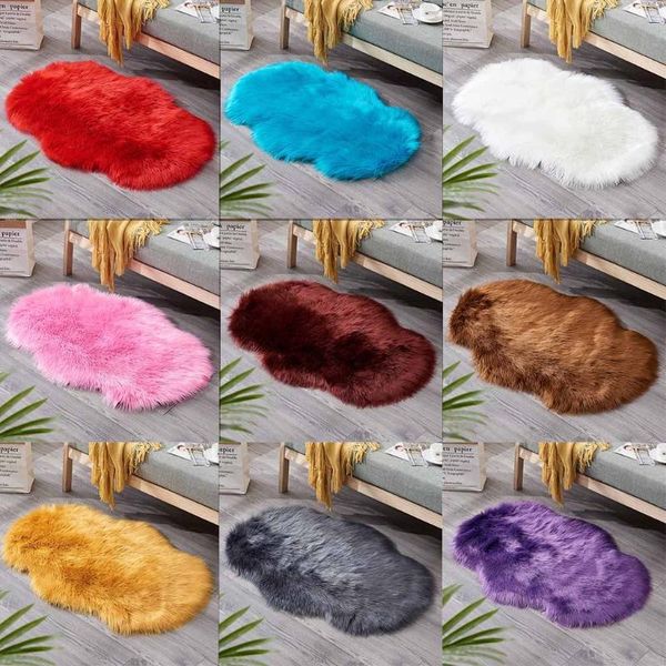 

soft artificial sheepskin rug chair cover bedroom mat artificial wool warm hairy carpet seat wool warm textil fur area rugs mats