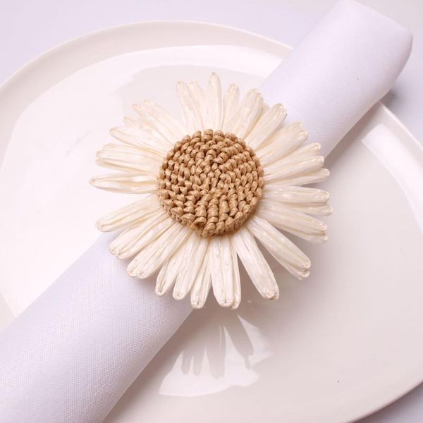 

30pcs natural material sunflower napkin circle wedding flower napkin buckle