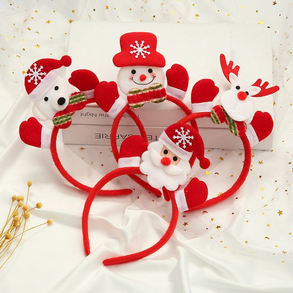 

christmas antler baby girls headbands baby hair accessories xmas deer ear snowmen hairband for newborn pgraphy props, Slivery;white