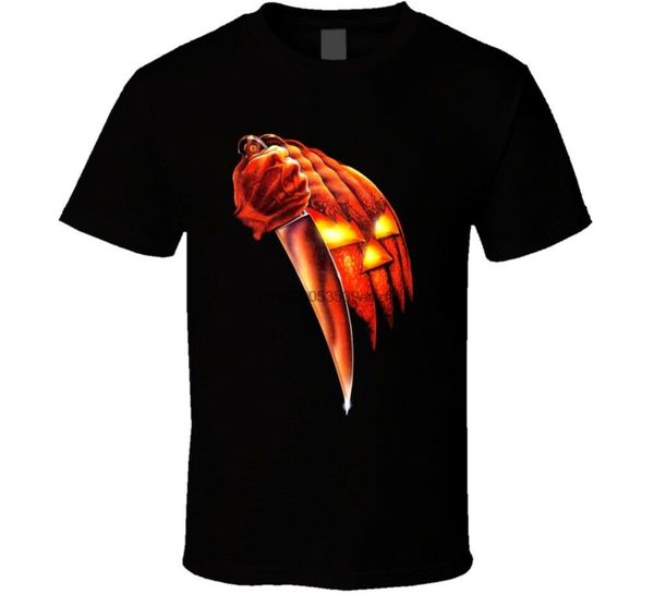 

michael myers halloween pumpkin head horror retro t shirt
