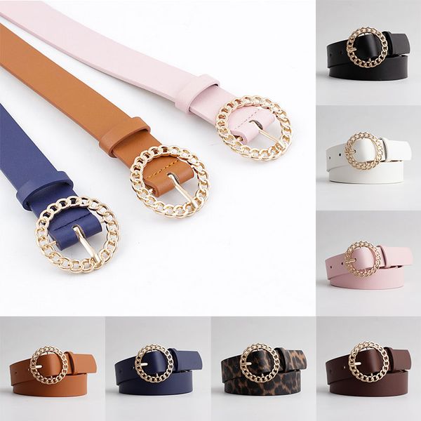 

2020 fashion korean hollow out o ring round buckle belt women casual belt ladies jeans dress belts new belts for women pants, Black;brown