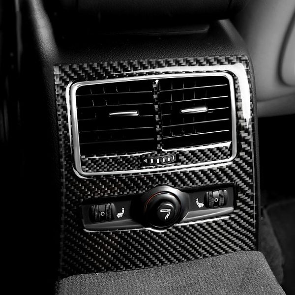 

car interior carbon fiber stickers rear air condition vent trim cover decals car styling for audi a6 c5 c6 2005-2011 accessories