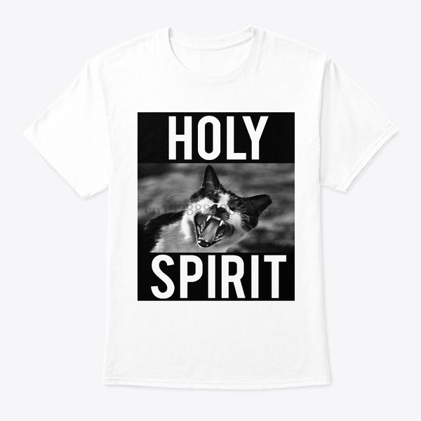 

мужчины футболка забавный кот святой дух женщины t-shirt