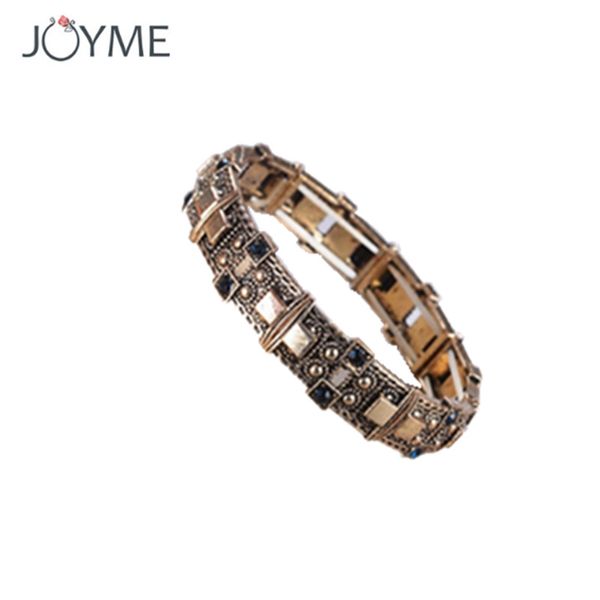 

xiaonianshi new originality antique gold silver bracelet cuff bangles stretch bracelet vintage jewelry popular armband for women, Black