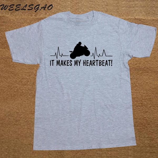 

summer new funny motorbike it makes my heartbeat superbikes t-shirts mens hip-hop tees