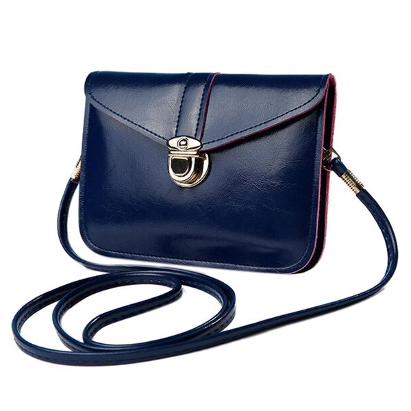 

women messenger bags vintage style pu leather handbag sweet cute cross body handbags clutch messenger bags(dark blue