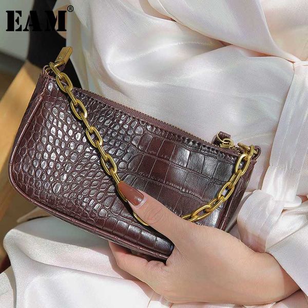 

eam] women new black pu leather chain split joint personality accessories fashion tide all-match spring autumn 2020 1s508, Black;brown