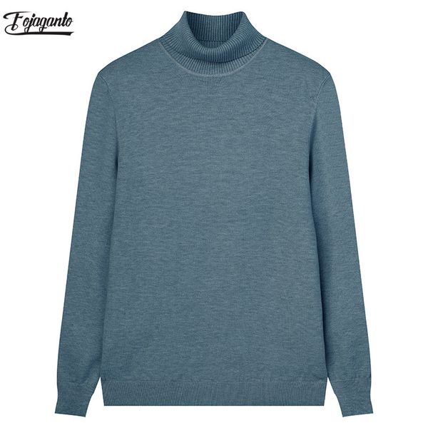 

fojaganto autumn new men solid color turtleneck sweaters men's slim sweater wild casual pullover turtleneck sweater male, White;black