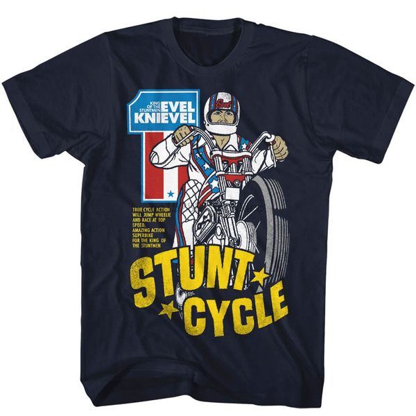 

книвел мужская футболка новый stunt цикл в 100% хлопок navy в размеры sm 4xl