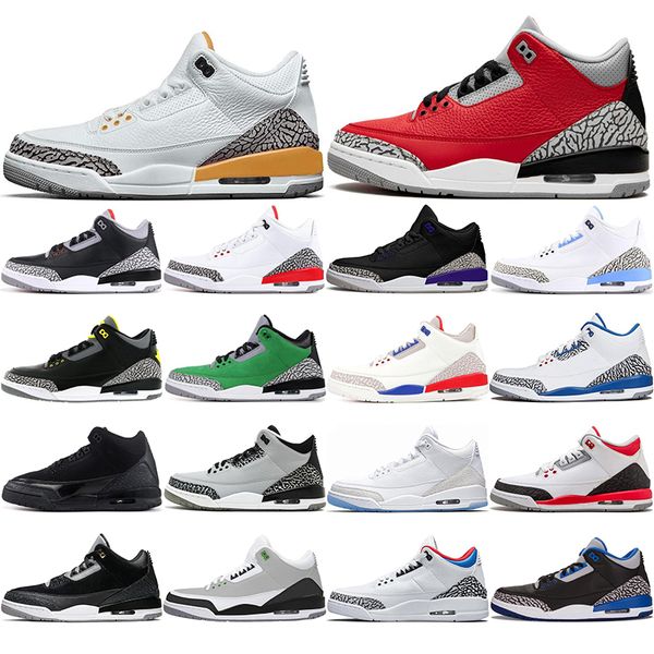 

mens basketball shoes mens trainers fire red unc 3 3s varsity royal black cement tinker katrina laser orange sports sneakers size 7-13, White;red