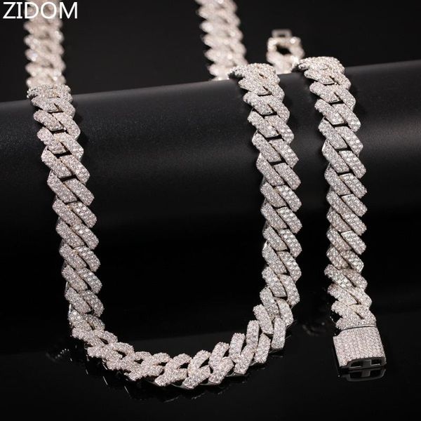

men hip hop iced out bling cuban chain necklace zircon new style cuban chains necklaces hiphop jewelry, Silver