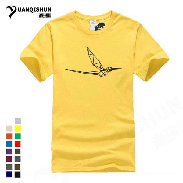 

геометрическая hummingbird печать tshirt мода простые повседневные животных футболки высокого качества хлопка с коротким рукавом тройники un