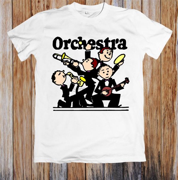 

мультфильм orchestra группа смешной унисекс футболка new cool tee shirt