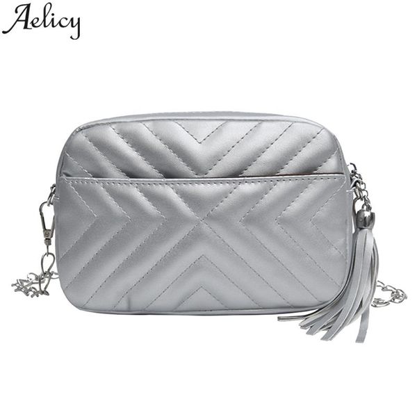 

aelicy fashion women 2020 leather zipper solid color tassel crossbody shoulder bag ladies messenger bags mobile phone bag