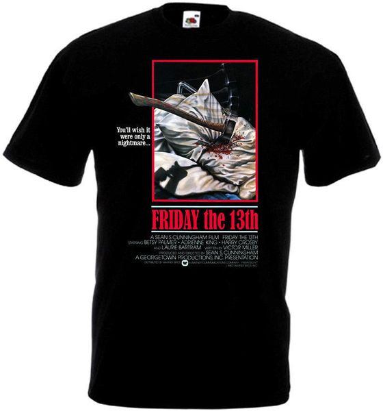 

friday the 13th v23 t shirt black movie poster all sizes s-3xl 100% cotton letter printed t-shirt tee