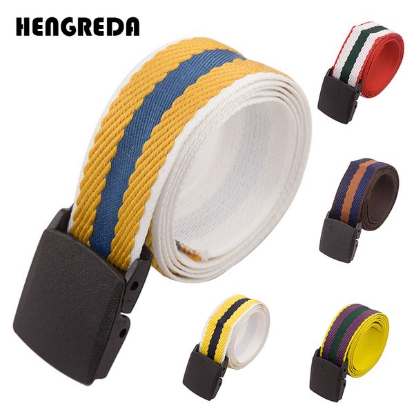 

rainbow waist belt for women men stripes waistband 2020 fashion plastic buckle casual cowboy nylon belts for jeans pants shorts, Black;brown