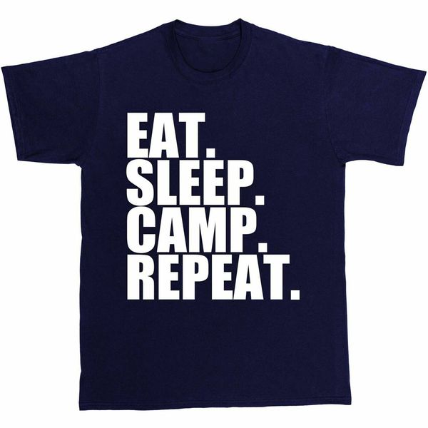 

eat sleep camp repeat mens t-shirt large size tee shirt
