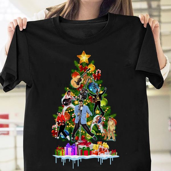 

элвис пресли елка t shirt элвис пресли поклонники black хлопок мужчина s-3xl o-образный вырез вскользь высокое качество печать t-shirt