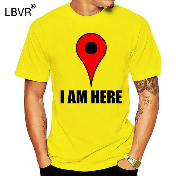 

mens i am здесь t-shirt - смешной слоган шутка location map день рождения xmas present tv прохладный повседневную гордость тенниски людей un