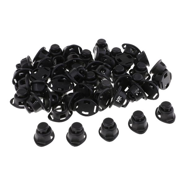 

50pcs/lot black plastic toggles spring sdrawstring rope cord locks ends