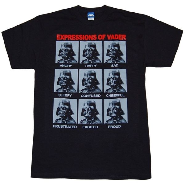

expressions of darth vader t-shirt new