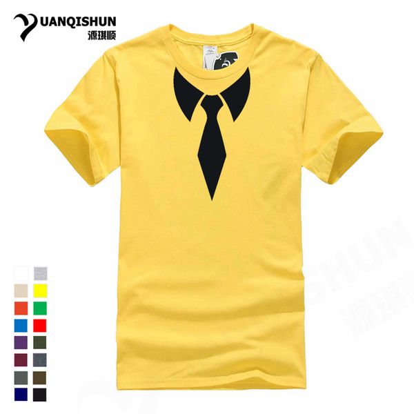 

yuanqishun 2018 new fashion o-neck active personalized print black tie design white t shirt hip hop short sleeve t shirts men